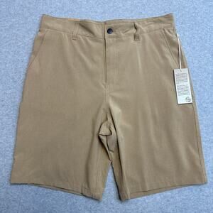 Panama Jack Hybrid Shorts Mens 34 Tan 4-Way Stretch Quick Drying Easy Care Chino